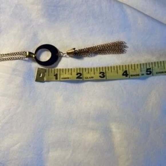 🦄 Blue and Gold Tone Circular Pendant Necklace - Picture 6 of 9